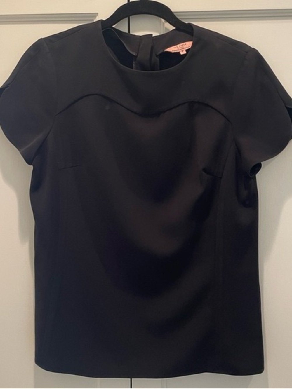 Ted Baker Black Short Sleeve Round-Neck Blouse